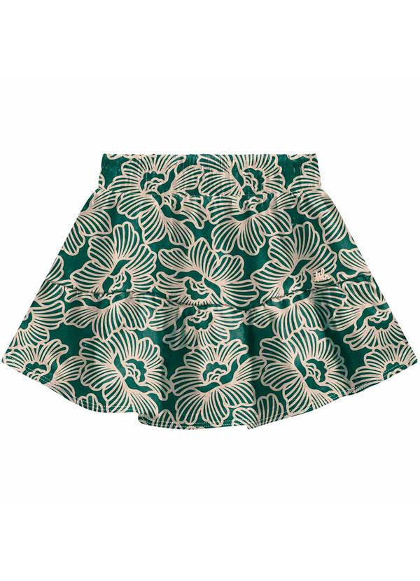 Saia Infantil Menina Flores Verde