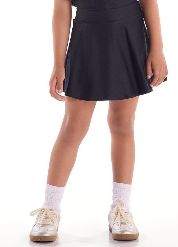 Vista 2 Saia Short Interno Malha Leve Quimby Preto Quimby