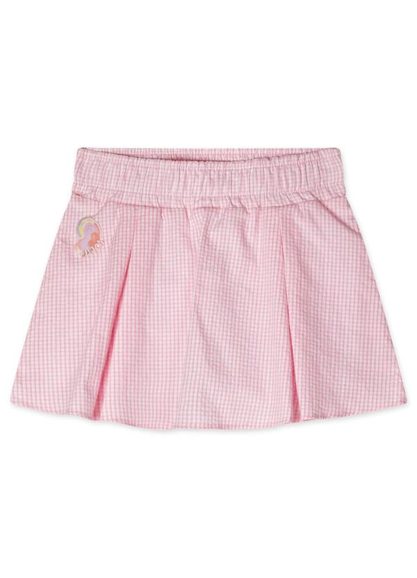 Vista 2 Saia Xadrez Bebê Feminina Rosa Lilica Ripilica Lilica Ripilica