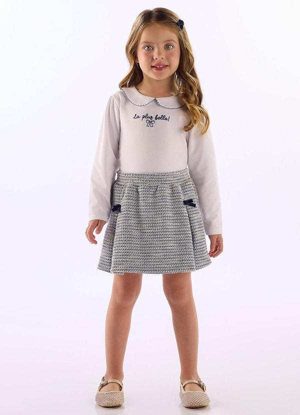 Conjunto Cotton Short-Saia Tweed Branco