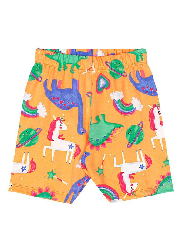 Bermuda Ciclista Infantil em Cotton Laranja