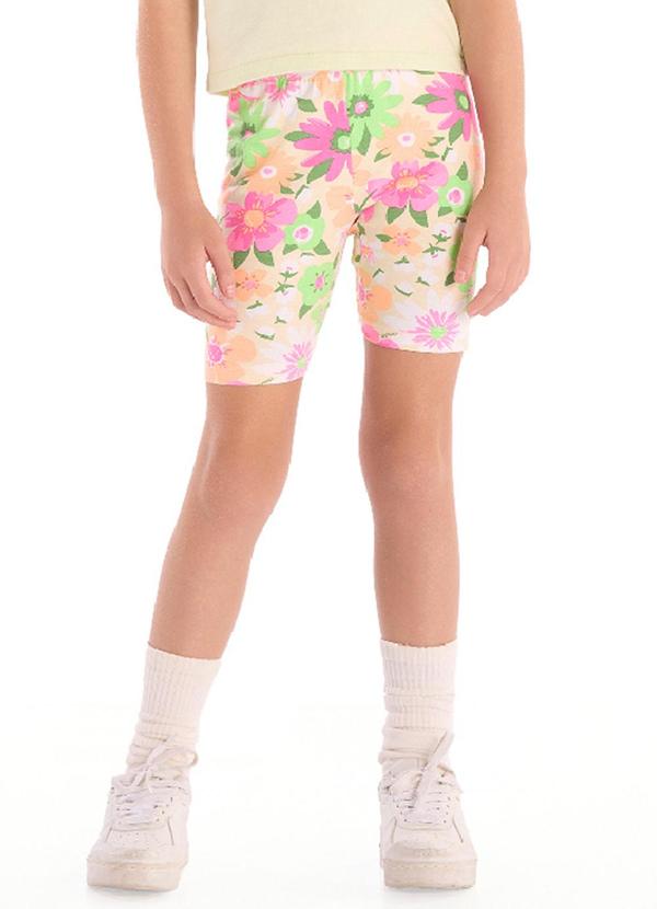 Bermuda Ciclista Infantil em Cotton Rosa