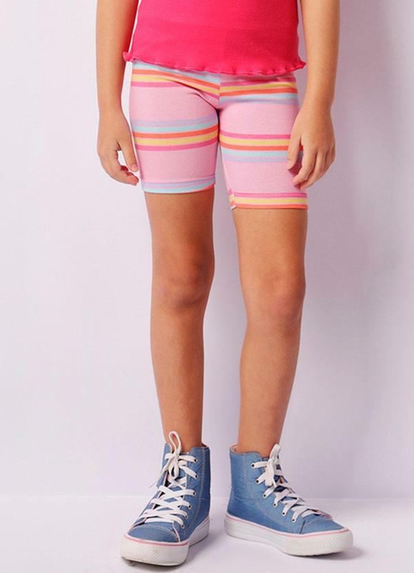 Bermuda Infantil Ciclista Estampa Sortida Rosa