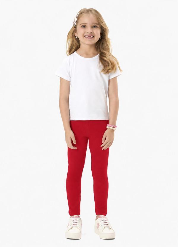 Calça Infantil Cotton Menina Vermelho