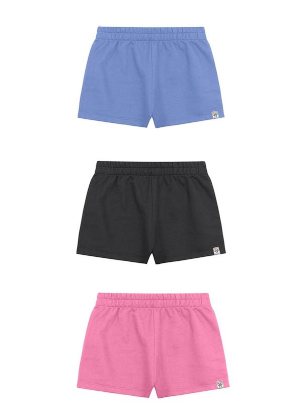 Kit Infantil Menina com 3 Shorts Sortidos