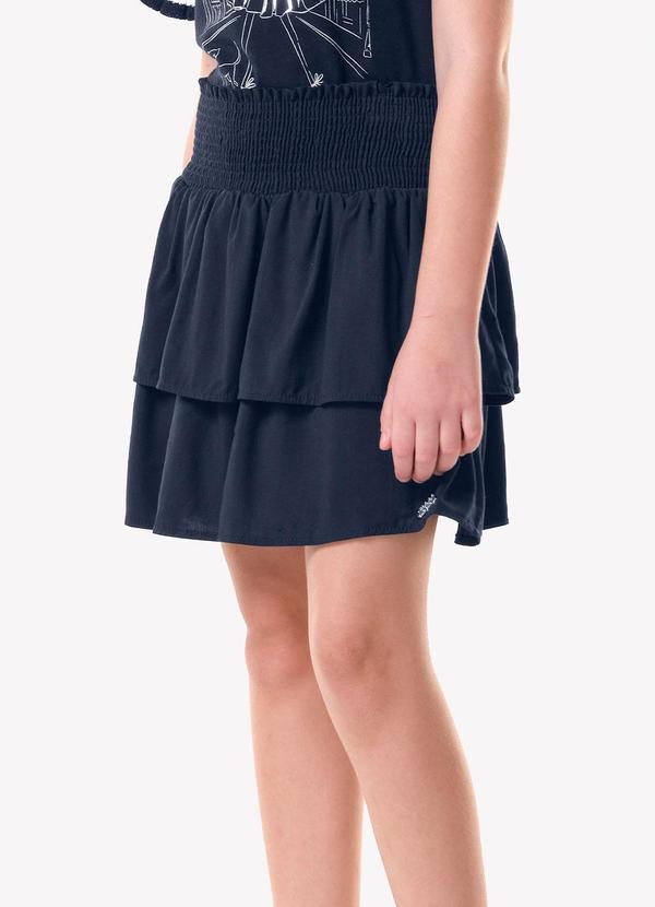 Saia Infantil Viscose Babados Azul