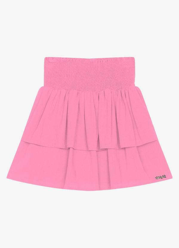 Saia Infantil Viscose Babados Rosa