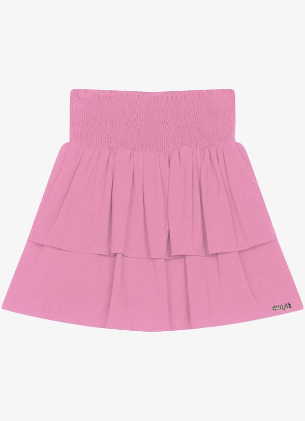 Saia Infantil Viscose Babados Rosa