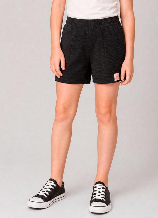 Short 100% Algodão com Bolsos Preto