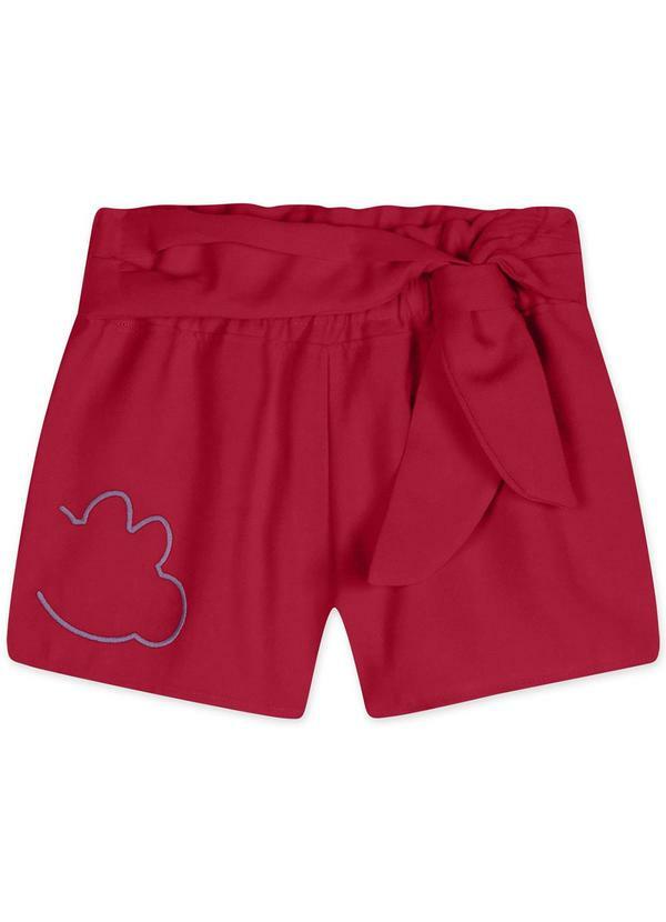 Short Alfaiataria Feminino Bebê Vermelho