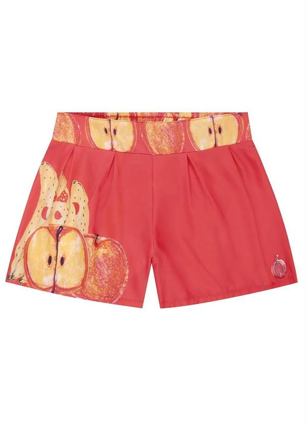Short Antiviral Infantil MeninaVermelho