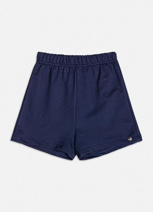 Short Básico de Moletom Marinho Marinho