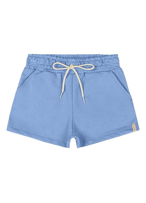 Short Básico Moletom Menina Azul
