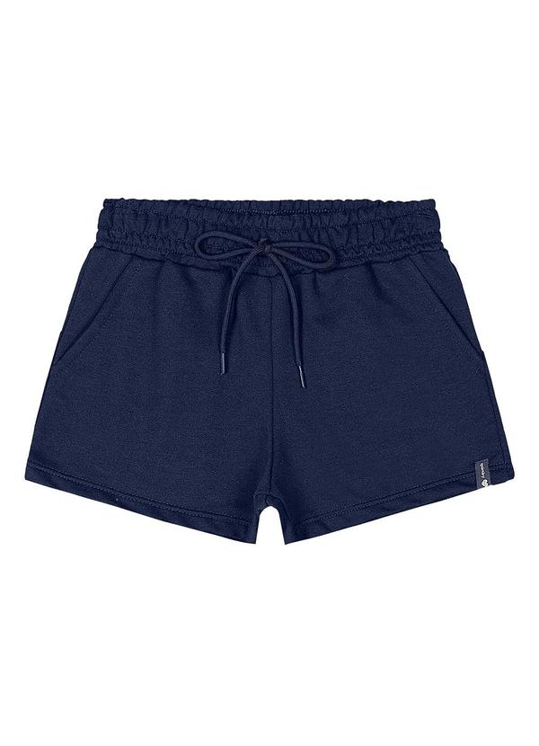 Short Básico Moletom Menina Azul