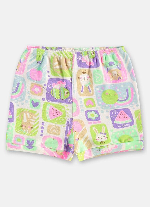 Short Bebê Menina em Suedine Branco