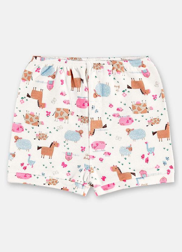 Vista 2 Short Bebê Menina em Suedine Up Baby Branco Up Baby
