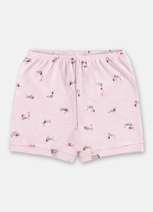 Vista 2 Short Bebê Menina em Suedine Rosa Up Baby Up Baby