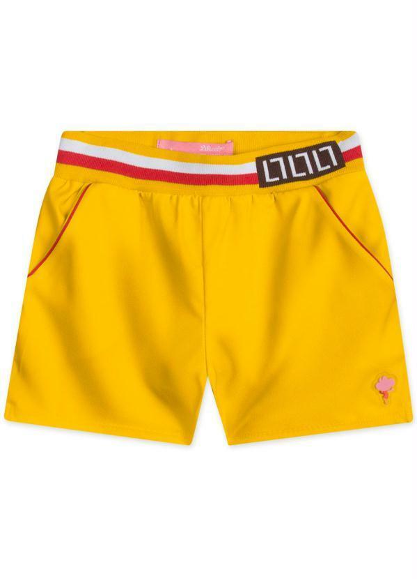 Short Cetim Menina Amarelo