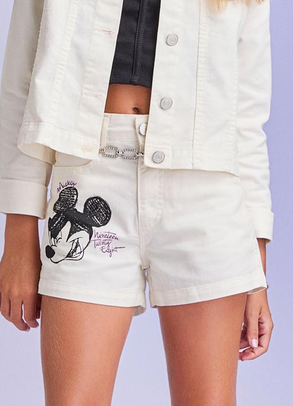 Short de Sarja Off White do Mickey Off White
