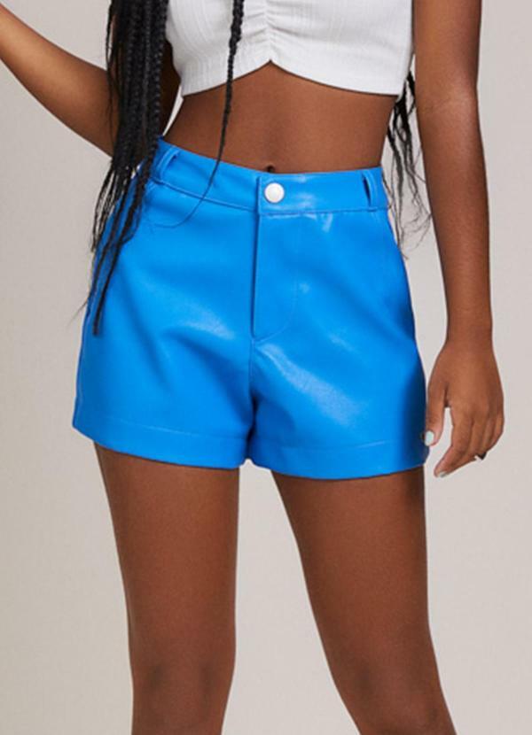 Short Fake Leather Azul