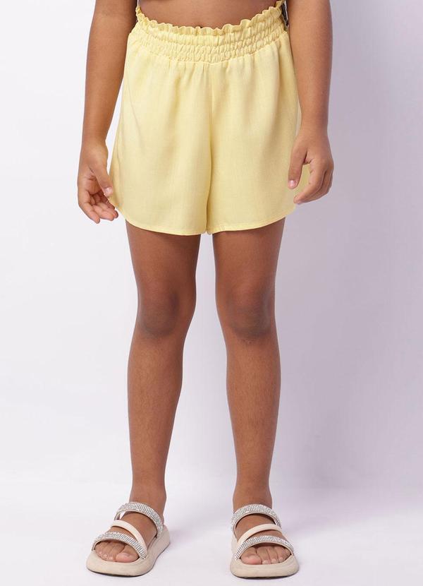 Short Infantil Curto Viscose Amarelo