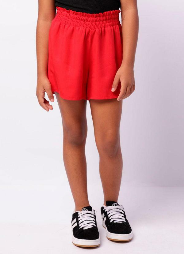 Short Infantil Curto Viscose Vermelho