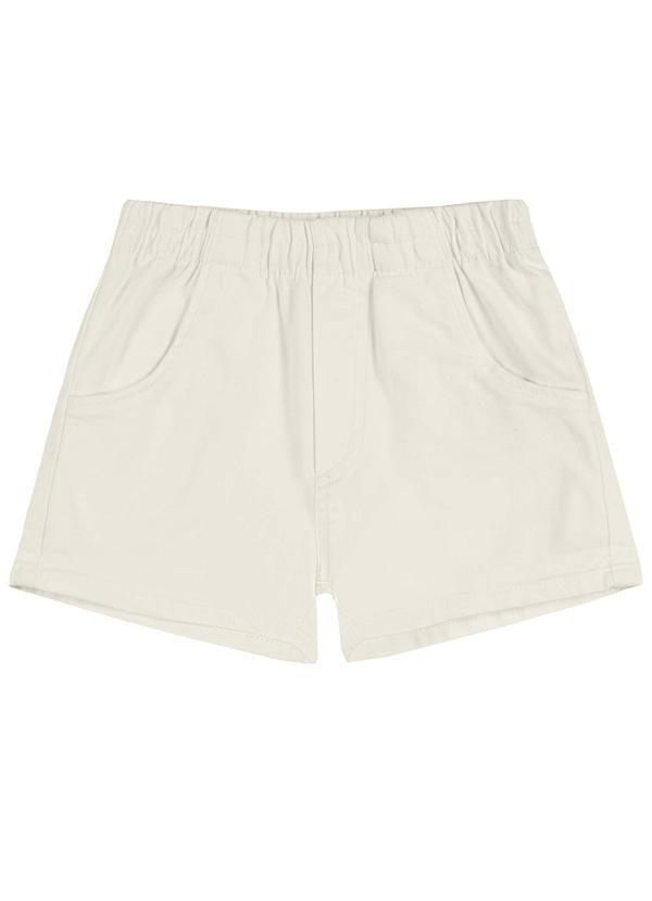 Short Infantil Menina com Bolso Sarja Bege