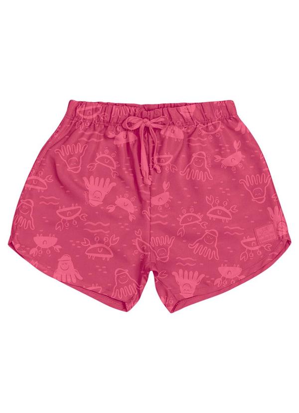 Short Infantil Menina em Microfibra Rosa
