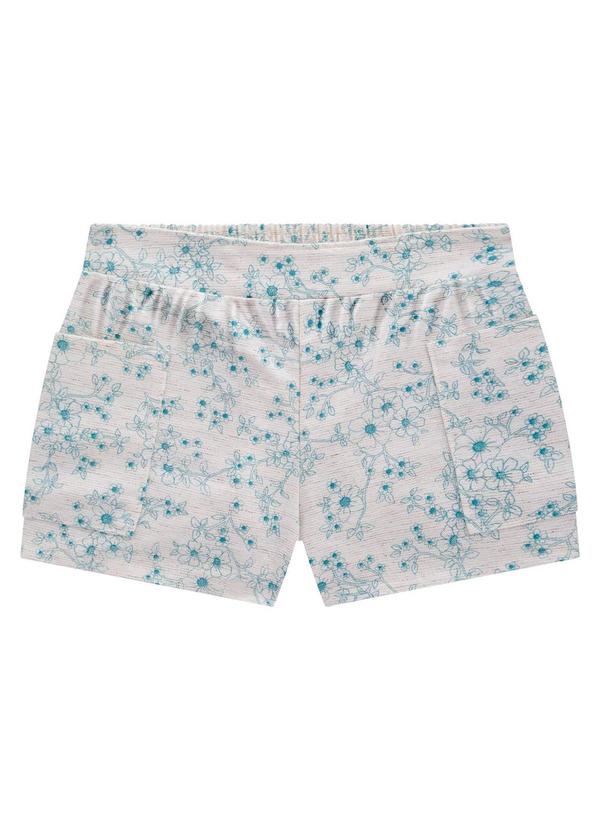 Short Infantil Menina Estampa Bege
