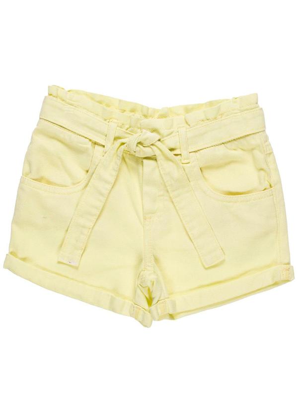 Short Infantil Menina Jeanas Amarelo