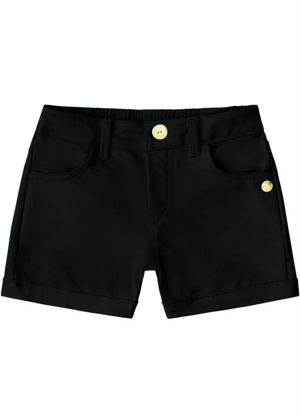 Short Infantil Menina Preto