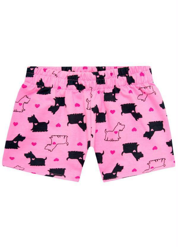 Short Infantil Menina Rosa