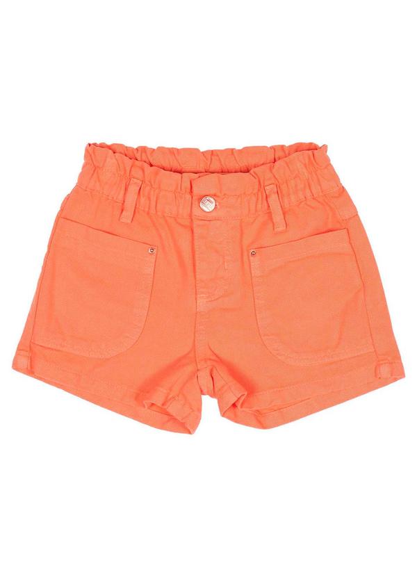 Short Infantil Menina Sarja Laranja