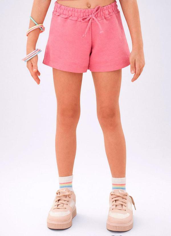 Short Infantil Moletinho Básico Rosa