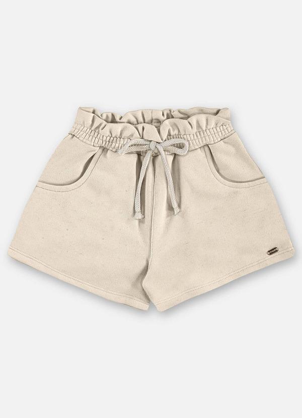 Short Infantil Moletom Linho Bege