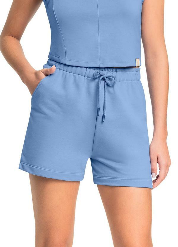 Short Juvenil Básico em Moletom Azul