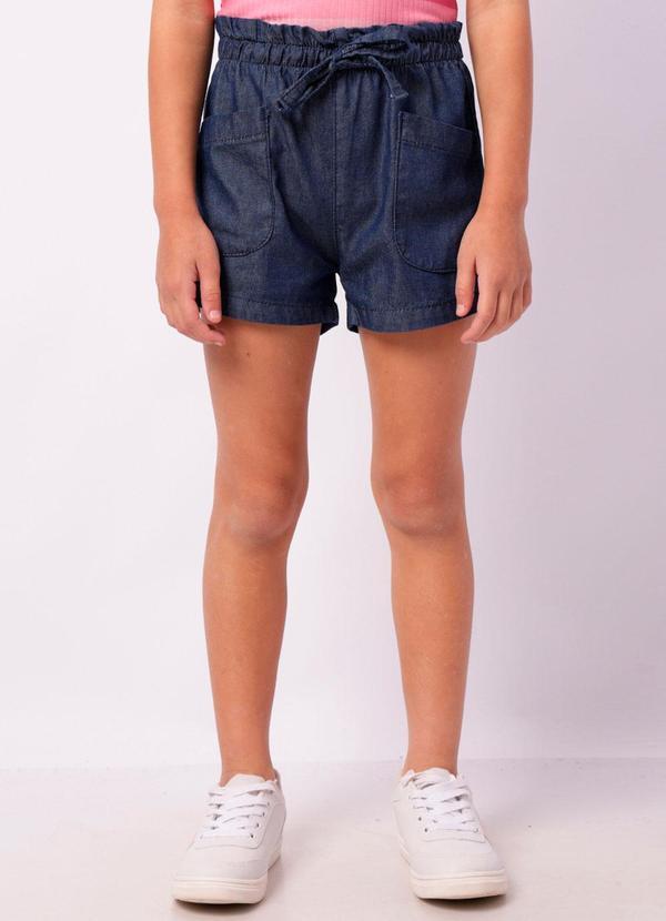 Short Liocel Infantil Paper Bag Azul