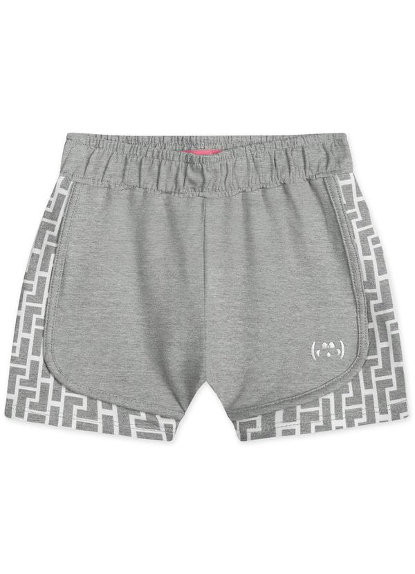 Short Malha Menina Cinza
