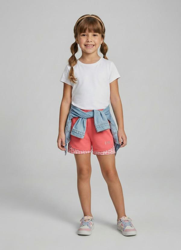Short Malha Menina Salmão