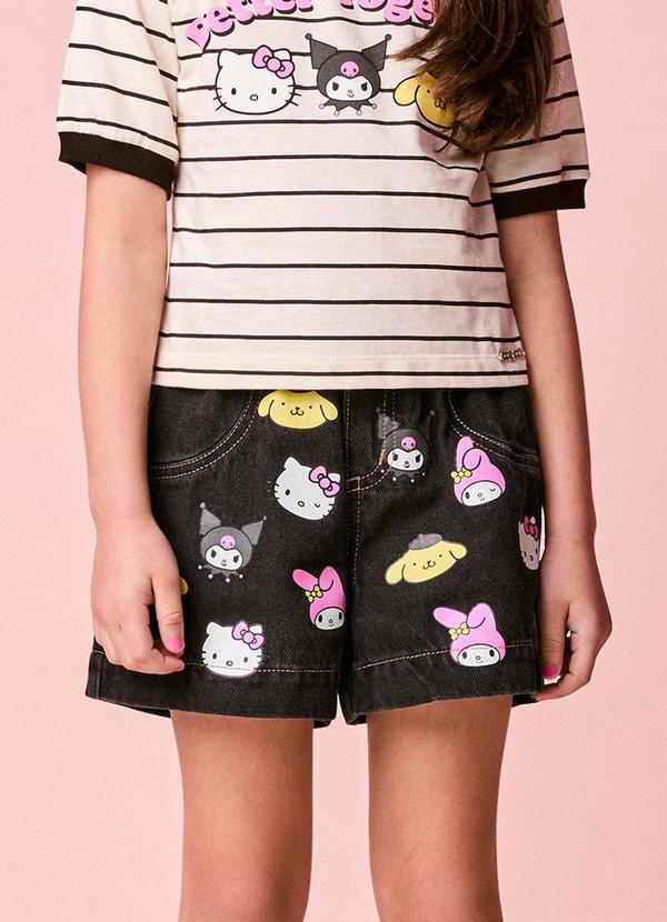 Short Menina Jeans Infantil da Hello Kitty