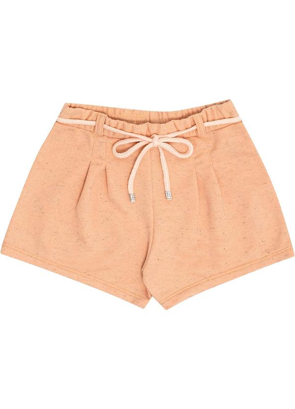 Short Moletom Linho Laranja