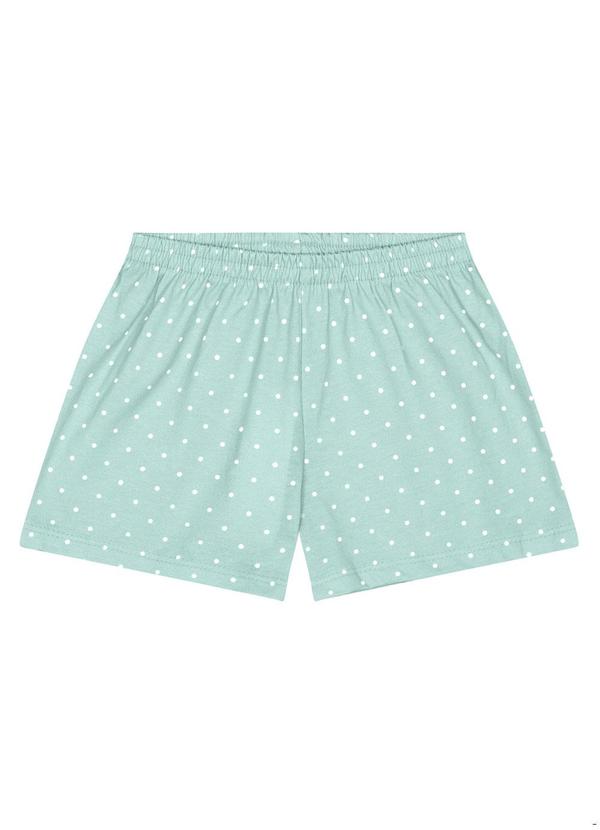 Short Pijama Infantil Menina Bolinhas Verde