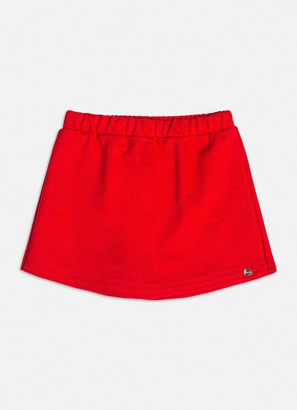 Short Saia de Moletom Vermelho Vermelho
