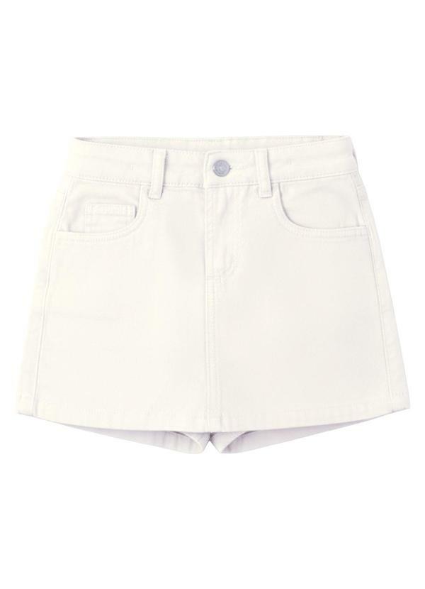 Short Saia em Sarja Stretch Off White