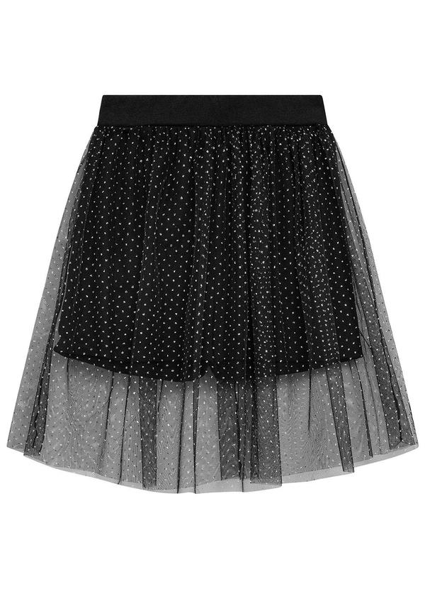 Short Saia Infantil com Tule Sobreposto Preto