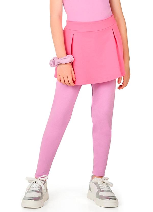 Short Saia Infantil Menina em Moletinho Rosa