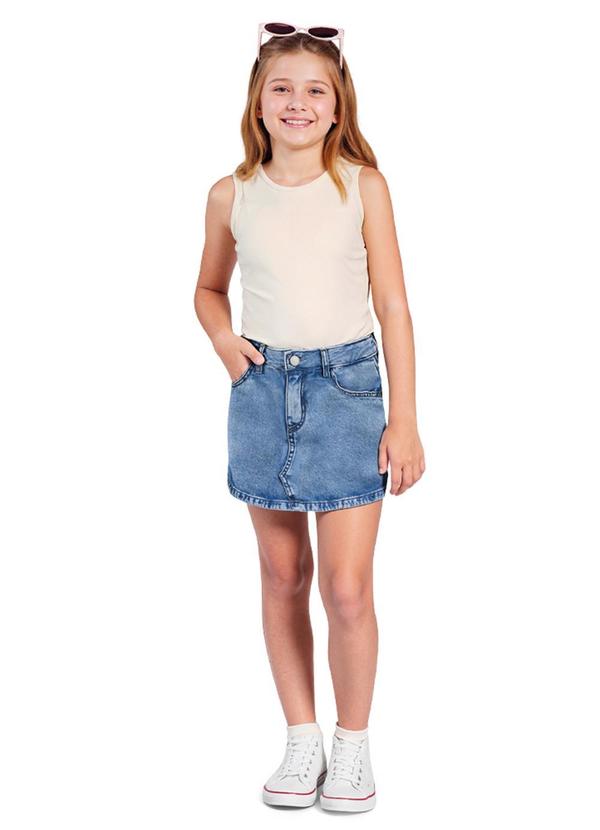 Short Saia Jeans Médio