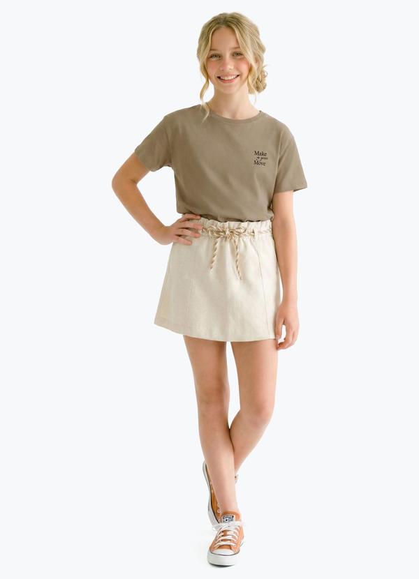 Short Saia Moletinho Natural
