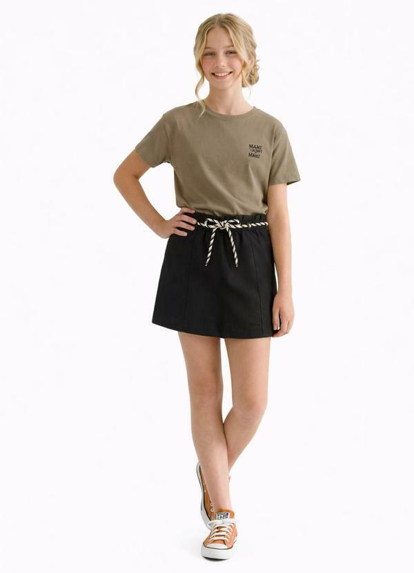 Short Saia Moletinho Preto