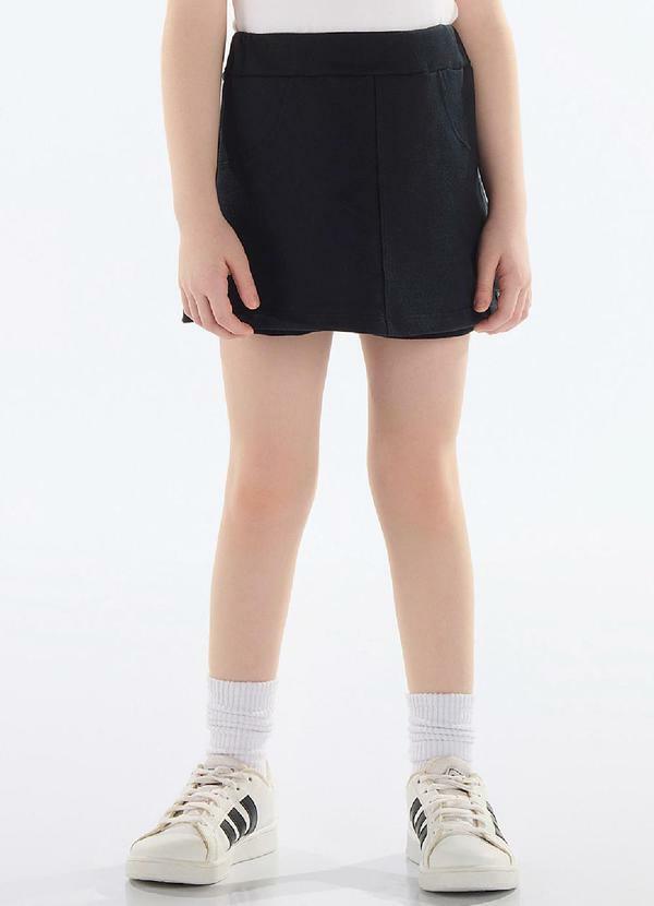 Short-Saia Moletom Menina Preto